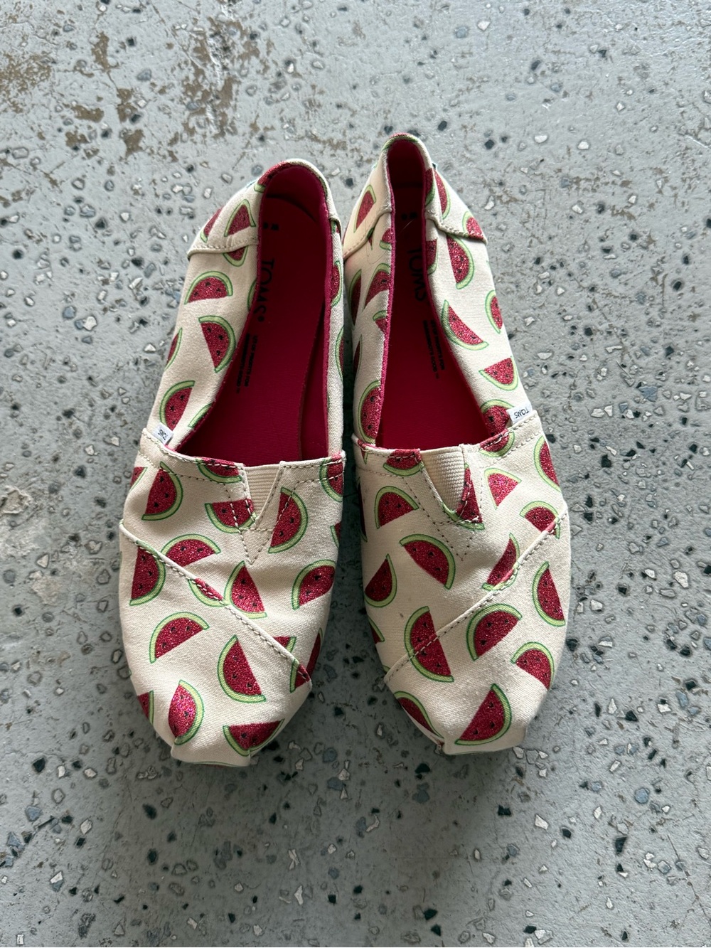 Tom’s Women’s Watermelon Print Slip-On Flats - Pink/Green